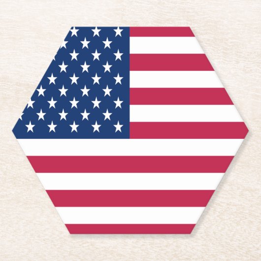 アメリカ合衆国国旗の誇りデザイン ペーパーコースター (正面)