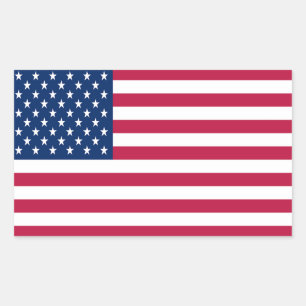 アメリカ合衆国国旗の誇りデザイン 長方形シール