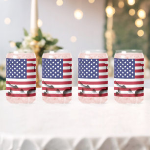 アメリカ合衆国国旗を祝福する愛国的な神 ガラス缶