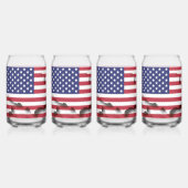 アメリカ合衆国国旗を祝福する愛国的な神 ガラス缶 (正面)