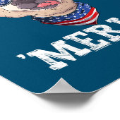 アメリカ合衆国国旗アルパカサングラス4日 ポスター (角)