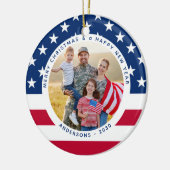 アメリカ合衆国国旗パーソナライズされた2の写真 セラミックオーナメント (左)