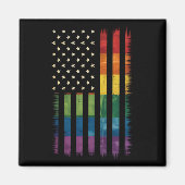 アメリカ合衆国国旗レインボープライドゲイレズビアンLGBTQ マグネット (正面)
