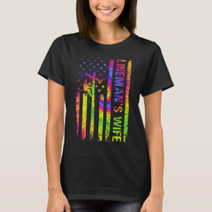 アメリカ合衆国国旗素晴らしいリーマンズ妻電気ケーブル Tシャツ