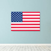 アメリカ合衆国国旗 - アメリカ - 愛国心 キャンバスプリント (インサイチュ (ウッドフロア))