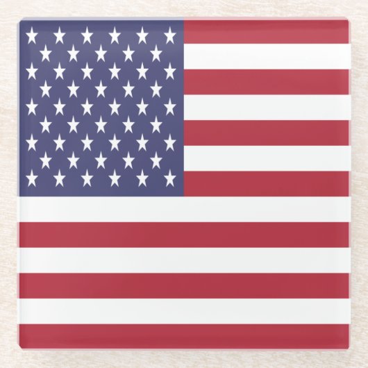 アメリカ合衆国国旗 ガラスコースター (正面)