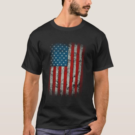 アメリカ合衆国国旗 ディストressed愛国 tシャツ (正面)