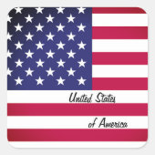 アメリカ合衆国国旗、休日/スポーツ スクエアシール (正面)