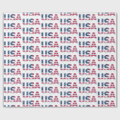 アメリカ合衆国国旗、赤、白、青 ラッピングペーパー (フラット)