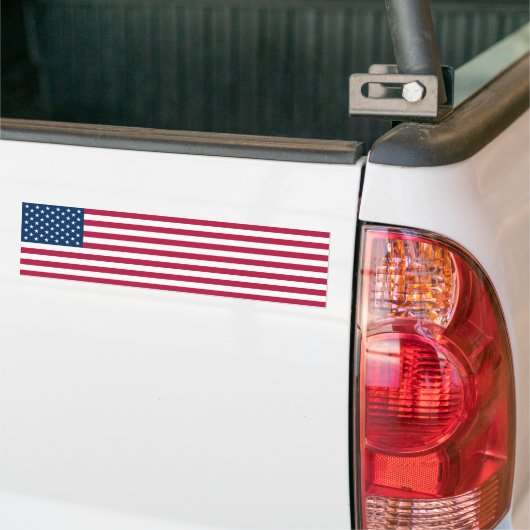 アメリカ合衆国国旗 長方形 バンパーステッカー (トラック上)