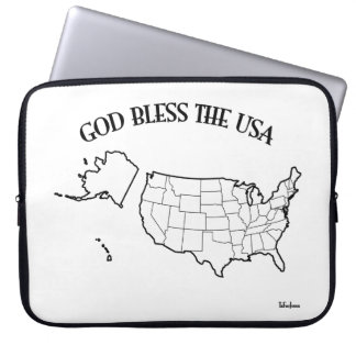アメリカ合衆国地図入り GOD BLESS THE USA ラップトップスリーブ