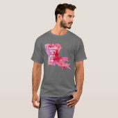 アメリカ合衆国地図 水彩画風 ブルー バトンルージュ ルイジアナ州 水 Tシャツ (正面フル)
