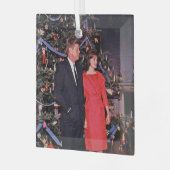 アメリカ合衆国大統領ジョン・ケネディのクリスマスカード ガラスオーナメント (正面左)