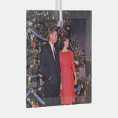 アメリカ合衆国大統領ジョン・ケネディのクリスマスカード ガラスオーナメント (正面右)