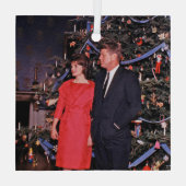 アメリカ合衆国大統領ジョン・ケネディのクリスマスカード ガラスオーナメント (裏面)