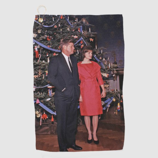 アメリカ合衆国大統領ジョン・ケネディのクリスマスカード ゴルフタオル (正面)