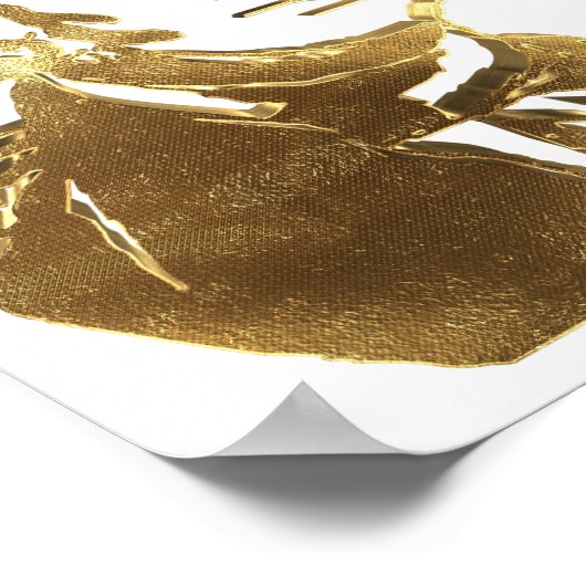 アメリカ合衆国大統領ジョージワシントンポートレート金ゴールド ポスター (角)