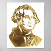 アメリカ合衆国大統領ジョージワシントンポートレート金ゴールド ポスター (正面)