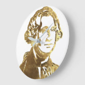 アメリカ合衆国大統領ジョージワシントンポートレート金ゴールド ラージ壁時計 (傾斜)