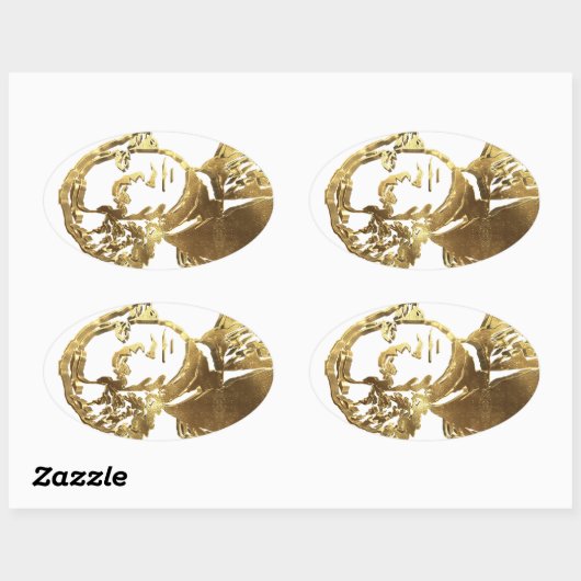 アメリカ合衆国大統領ジョージワシントンポートレート金ゴールド 楕円形シール (シート)