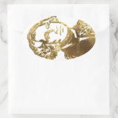 アメリカ合衆国大統領ジョージワシントンポートレート金ゴールド 楕円形シール (バッグ)