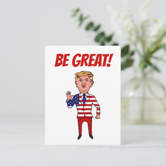 アメリカ合衆国大統領ドナルドトおもしろいランプ ポストカード (スタンド正面)