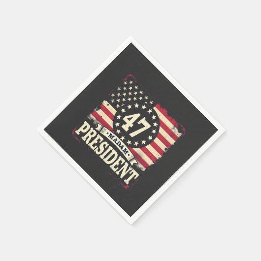 アメリカ合衆国大統領国旗47 harris Walz スタンダードカクテルナプキン (角)