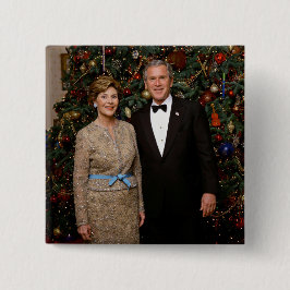 アメリカ合衆国大統領 ジョージ・ブッシュ クリスマスカード 缶バッジ