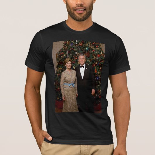 アメリカ合衆国大統領 ジョージ・ブッシュ クリスマスカード Tシャツ (正面)