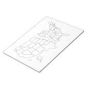 アメリカ合衆国州境付き白地図 ノートパッド (アングル)