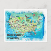 アメリカ合衆国州統一された芸術旅行 ポストカード (正面)