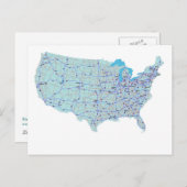 アメリカ合衆国州間地図ポストカード ポストカード (正面/裏面)