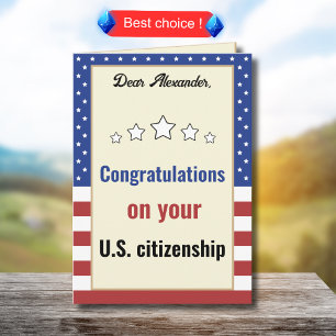 アメリカ合衆国市民権の祝辞へようこそ カード