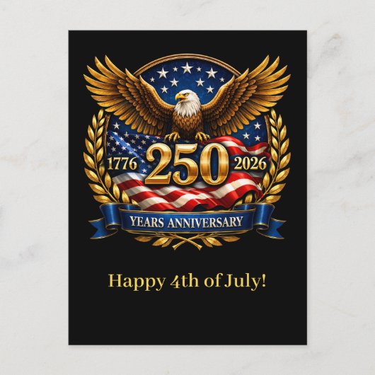 アメリカ合衆国建国250周年イーグルエンブレム シーズンポストカード (正面)