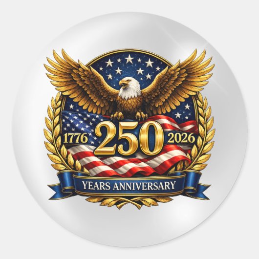 アメリカ合衆国建国250周年イーグルエンブレム ラウンドシール (正面)