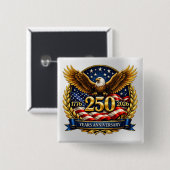 アメリカ合衆国建国250周年イーグルエンブレム 缶バッジ (正面&裏面)