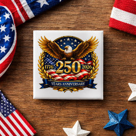 アメリカ合衆国建国250周年イーグルエンブレム 缶バッジ
