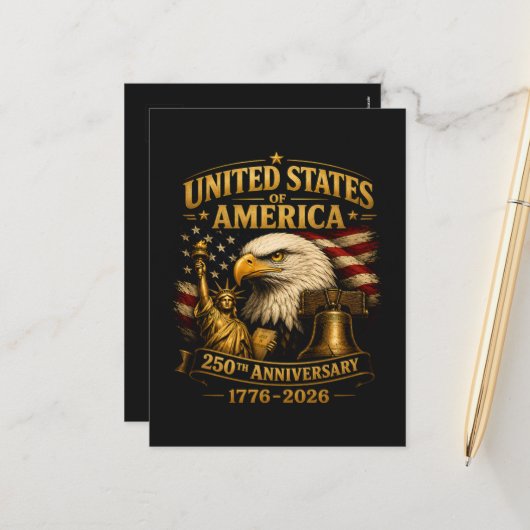 アメリカ合衆国建国250周年イーグル シーズンポストカード (正面/裏面インサイチュ)