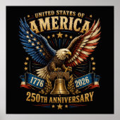 アメリカ合衆国建国250周年イーグル ポスター (正面)