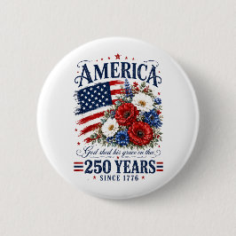 アメリカ合衆国建国250周年フラワー 缶バッジ