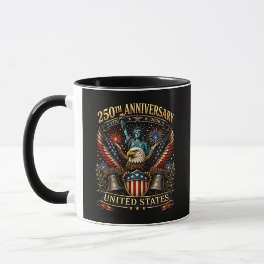 アメリカ合衆国建国250周年愛国的な鷲 マグカップ (左)