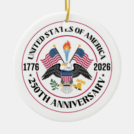 アメリカ合衆国建国250周年記念パトリオティックイーグルエンブレム セラミックオーナメント
