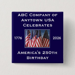 アメリカ合衆国建国250周年記念パトリオティックフラグ 缶バッジ