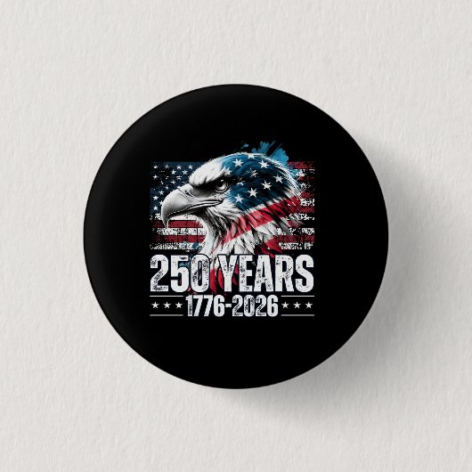 アメリカ合衆国建国250周年記念ロングTシャツ 缶バッジ (正面)