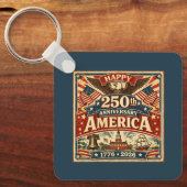 アメリカ合衆国建国250周年記念ヴィンテージパトリオティック キーホルダー (正面)
