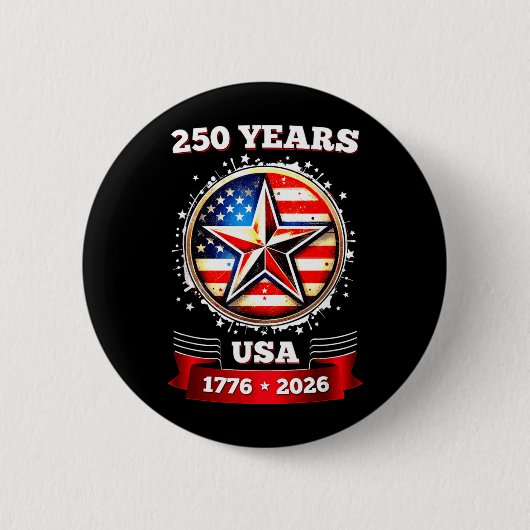 アメリカ合衆国建国250周年記念愛国スター 缶バッジ (正面)