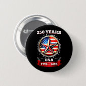 アメリカ合衆国建国250周年記念愛国スター 缶バッジ (正面&裏面)