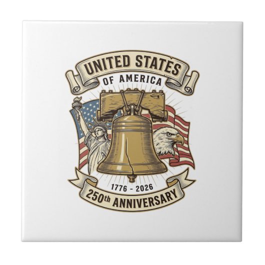 アメリカ合衆国建国250周年記念愛国ベクターD タイル (正面)