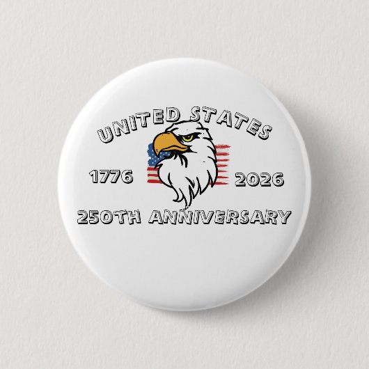 アメリカ合衆国建国250周年記念独立記念日 缶バッジ (正面)
