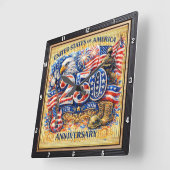 アメリカ合衆国建国250周年記念軍事パレード スクエア壁時計 (傾斜)